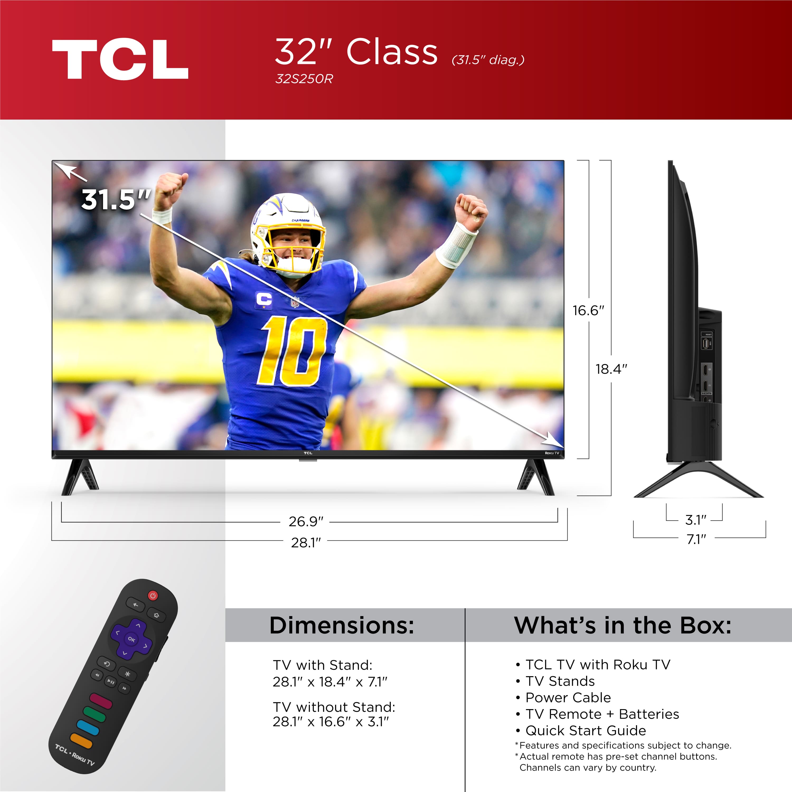 Alt View 17. TCL - 32" Class S2 S-Class LED 720p HD Smart TV with Roku TV - Black.