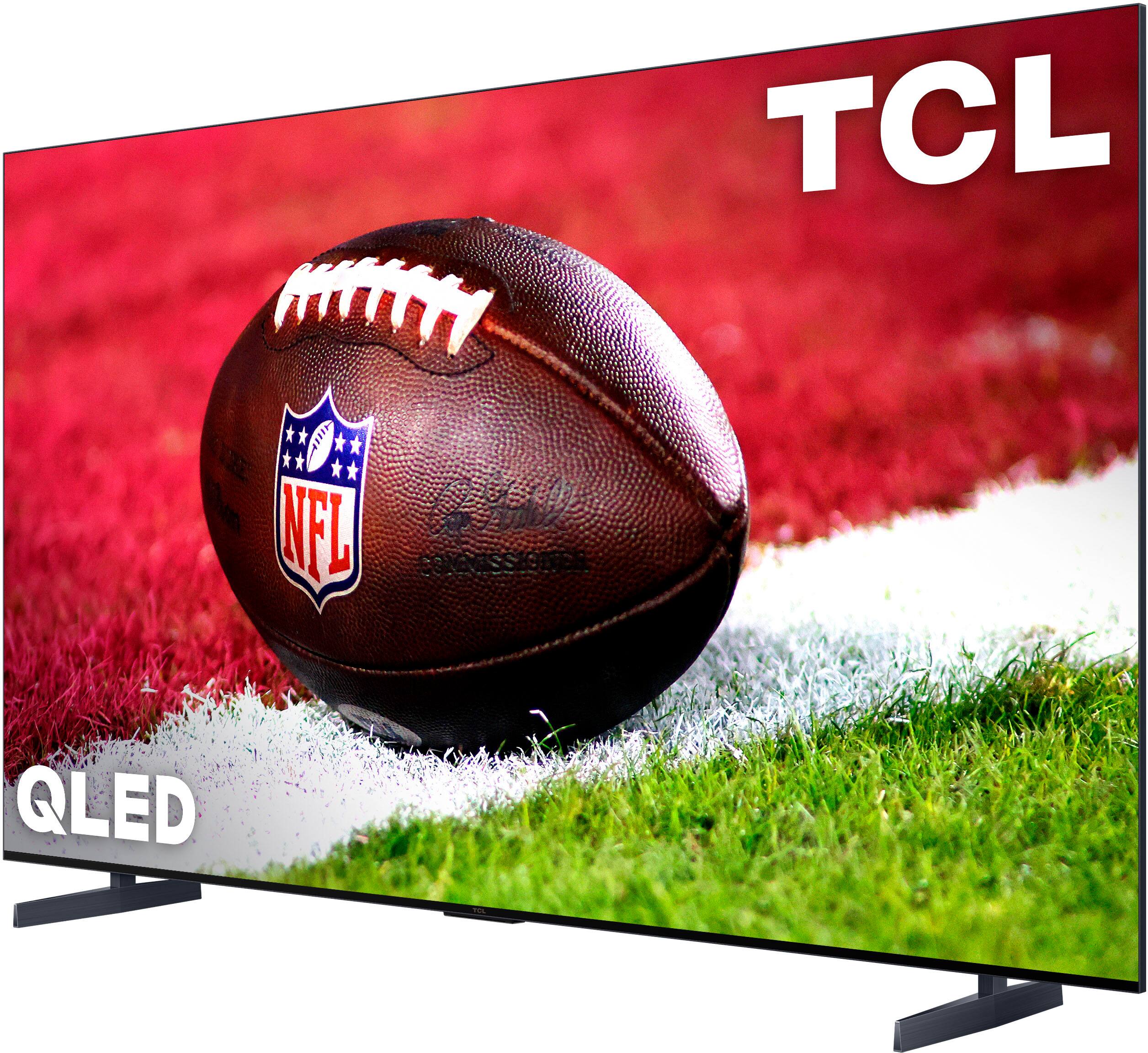 Left. TCL - 98" Class QM8 Q-Class Mini-LED QLED 4K HDR Smart TV with Google TV - Black.