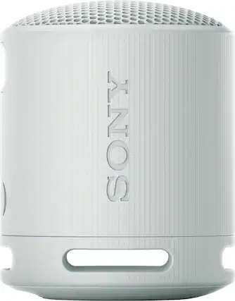 Front. Sony - XB100 Compact Bluetooth Speaker - Light Gray.