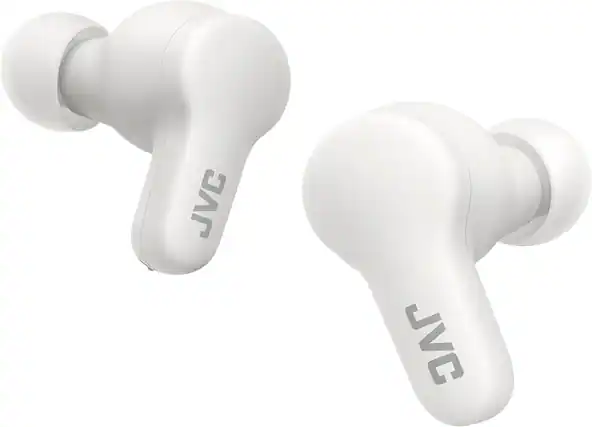 Front. JVC - Gumy True Wireless Headphones - White.