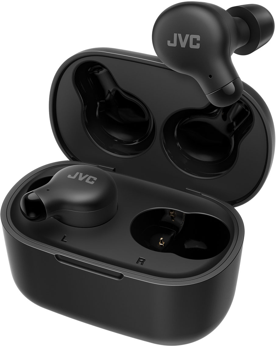 Left View: JVC - FLATS Over-the-Ear Headphones - Red