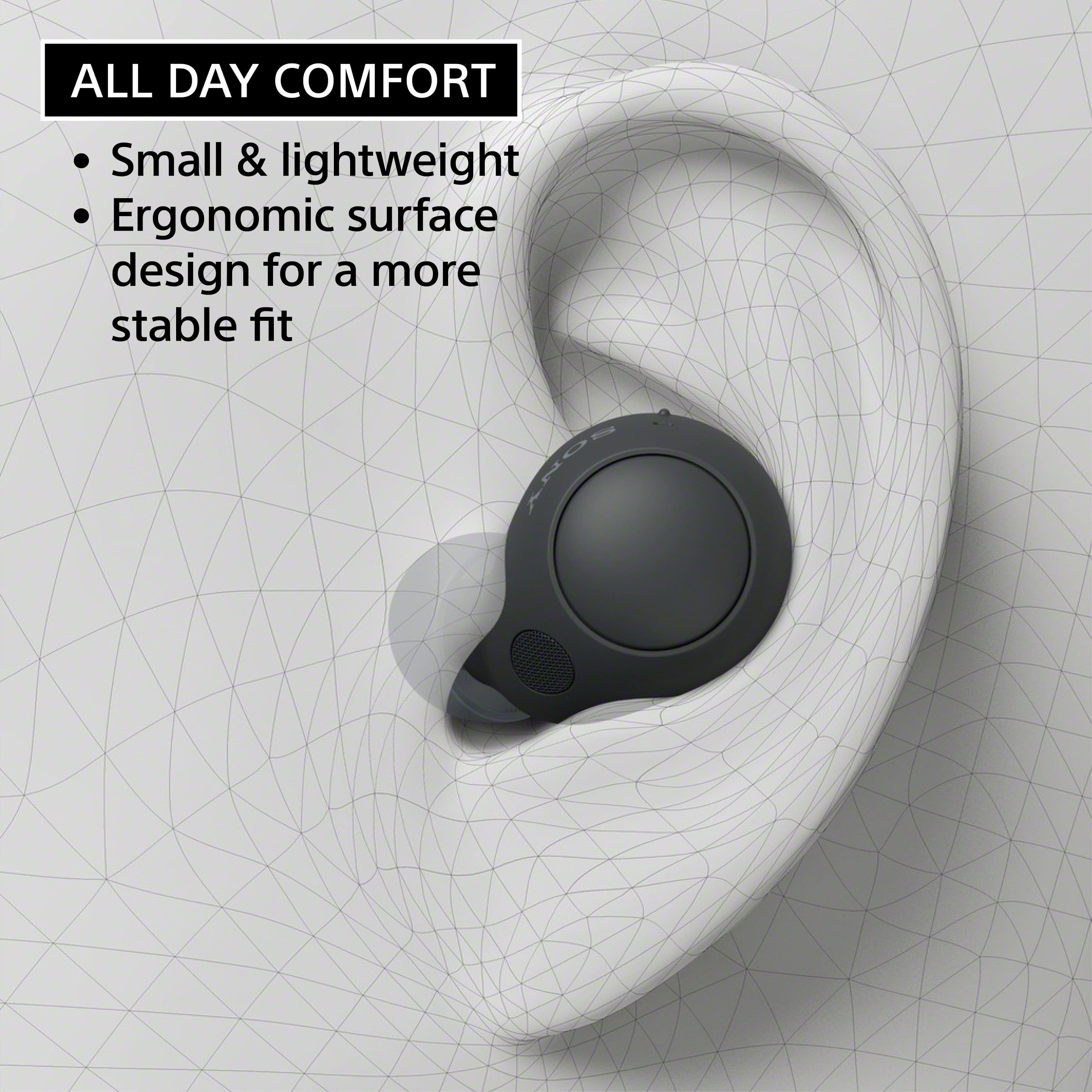 "All Day Comfort: Small & lightweight ergonomic surface design for a more stable fit."