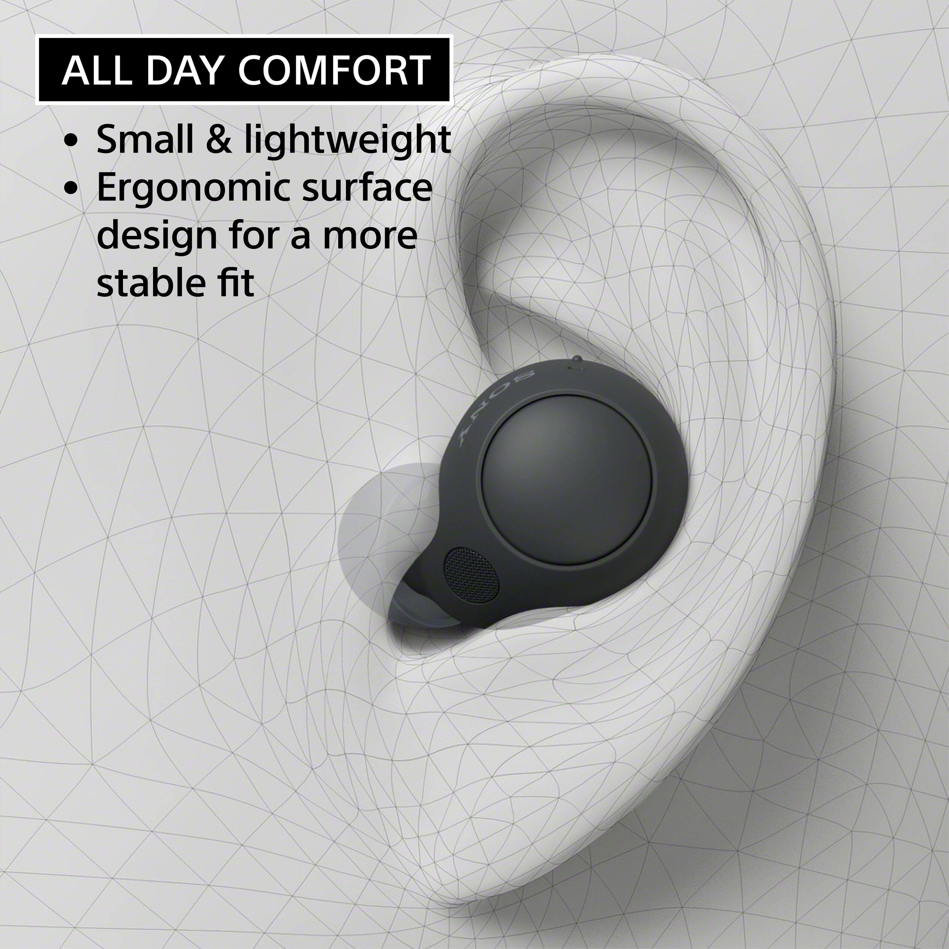 "All Day Comfort: Small & lightweight ergonomic surface design for a more stable fit."