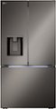 LG - 25.5 Cu. Ft. French Door Counter-Depth Smart Refrigerator with Four Kinds of Ice - Black Stainless Steel