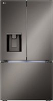 LG - 25.5 Cu. Ft. Counter-Depth MAX French Door Smart Refrigerator with Four Kinds of Ice - Black Stainless Steel - Front_Zoom