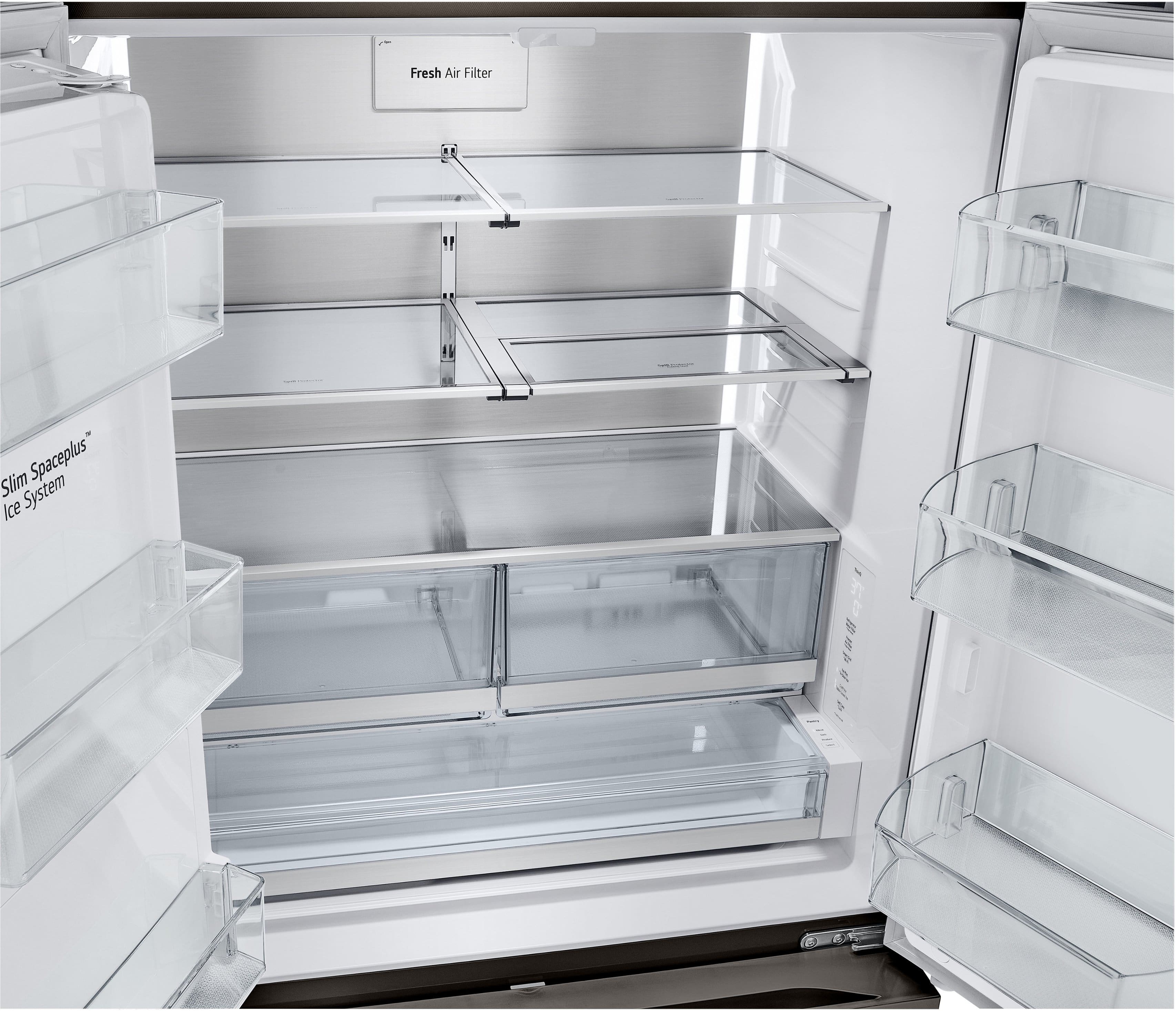 Alt View 12. LG - Counter-Depth MAX 25.5 Cu. Ft. French Door Smart Refrigerator with Four Kinds of Ice - Printproof Black Stainless Steel.