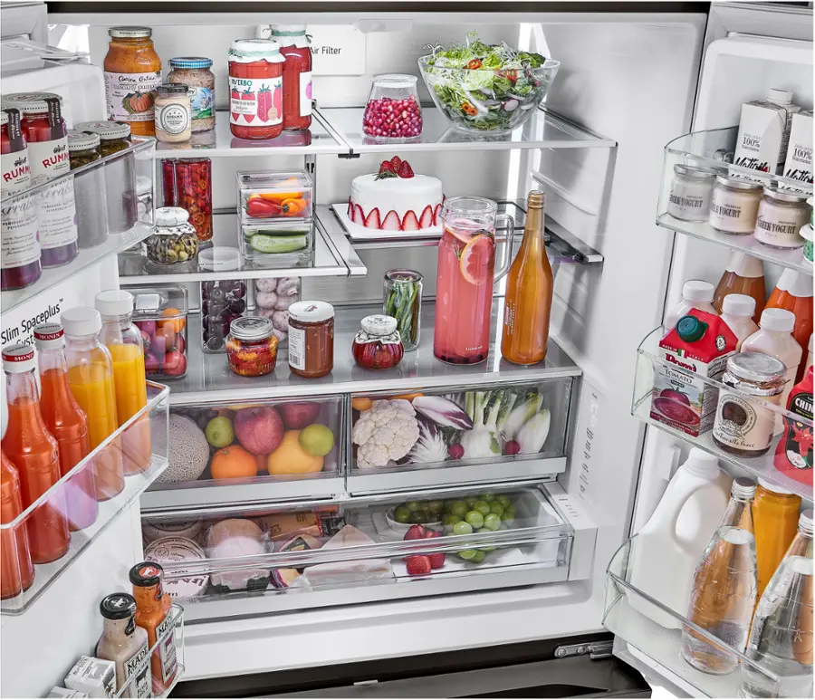 Alt View 15. LG - Counter-Depth MAX 25.5 Cu. Ft. French Door Smart Refrigerator with Four Kinds of Ice - Printproof Black Stainless Steel.