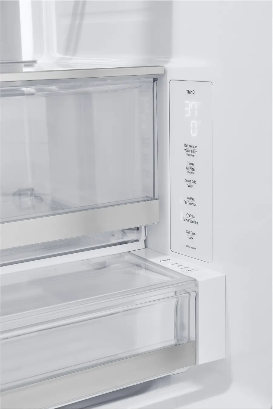 Alt View 18. LG - Counter-Depth MAX 25.5 Cu. Ft. French Door Smart Refrigerator with Four Kinds of Ice - Printproof Black Stainless Steel.