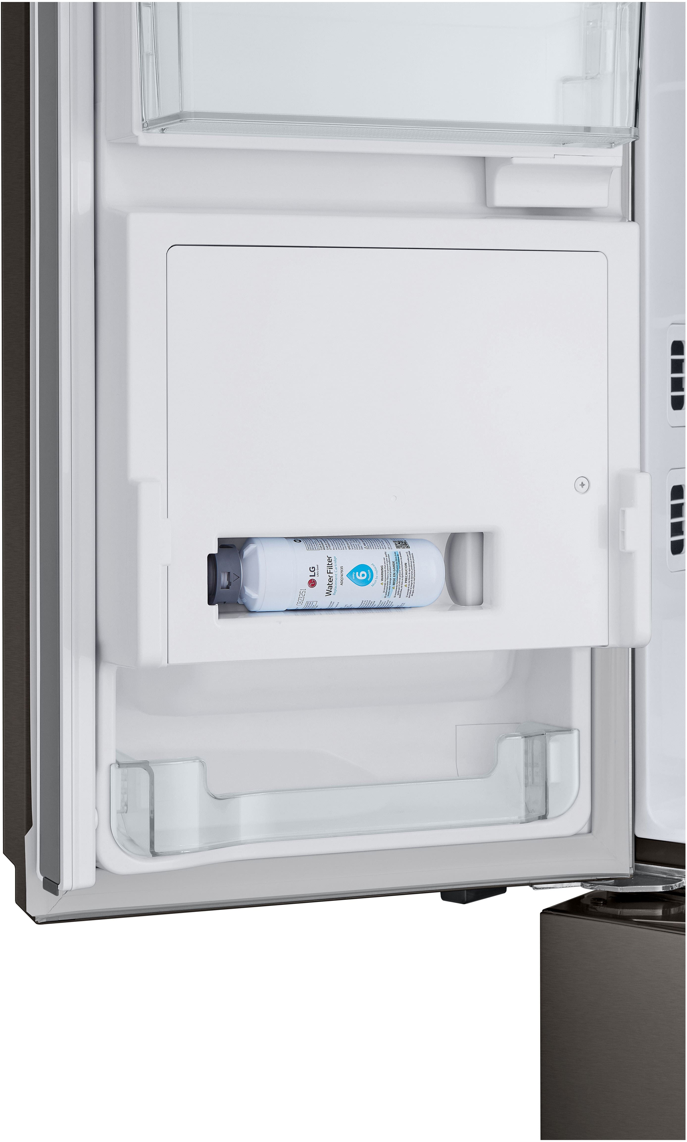 Alt View 21. LG - Counter-Depth MAX 25.5 Cu. Ft. French Door Smart Refrigerator with Four Kinds of Ice - Printproof Black Stainless Steel.