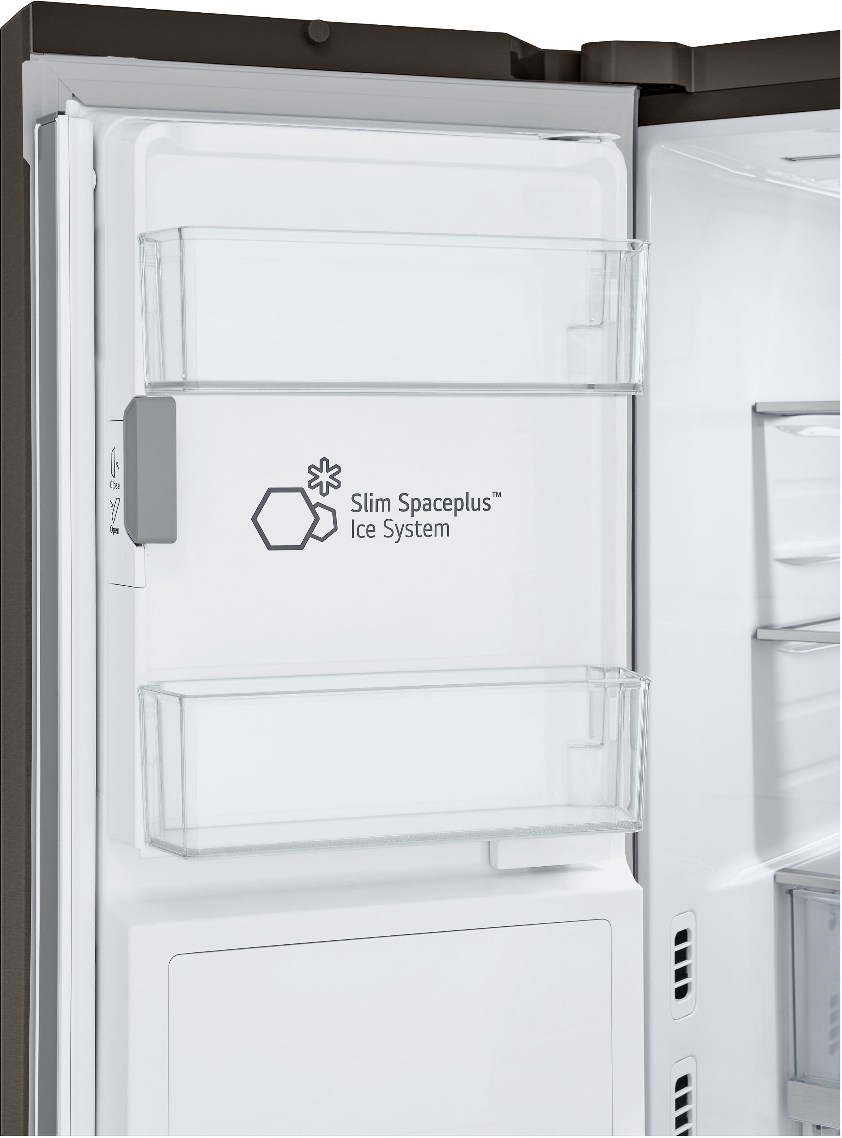 Alt View 22. LG - Counter-Depth MAX 25.5 Cu. Ft. French Door Smart Refrigerator with Four Kinds of Ice - Printproof Black Stainless Steel.