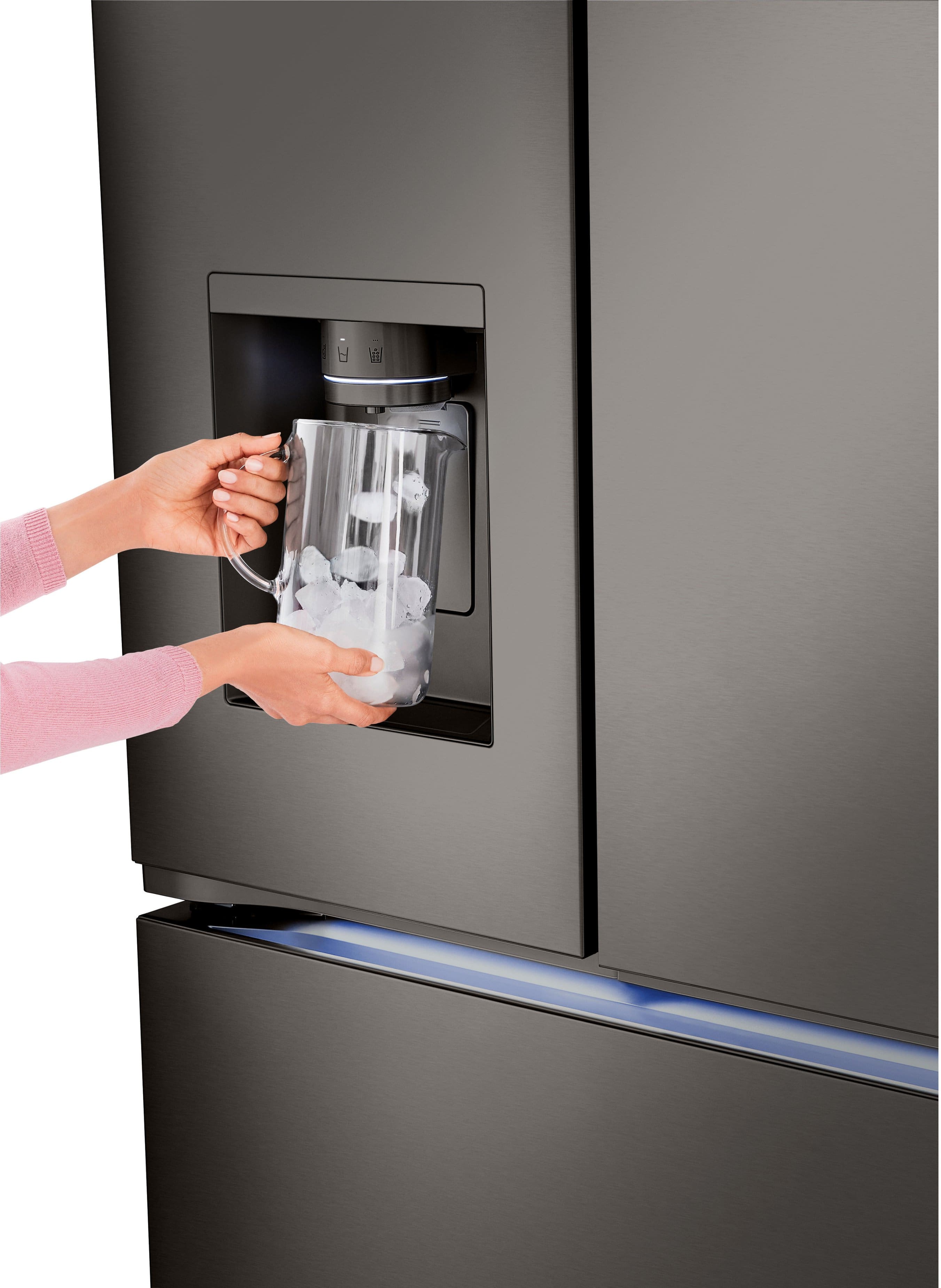 Alt View 24. LG - Counter-Depth MAX 25.5 Cu. Ft. French Door Smart Refrigerator with Four Kinds of Ice - Printproof Black Stainless Steel.