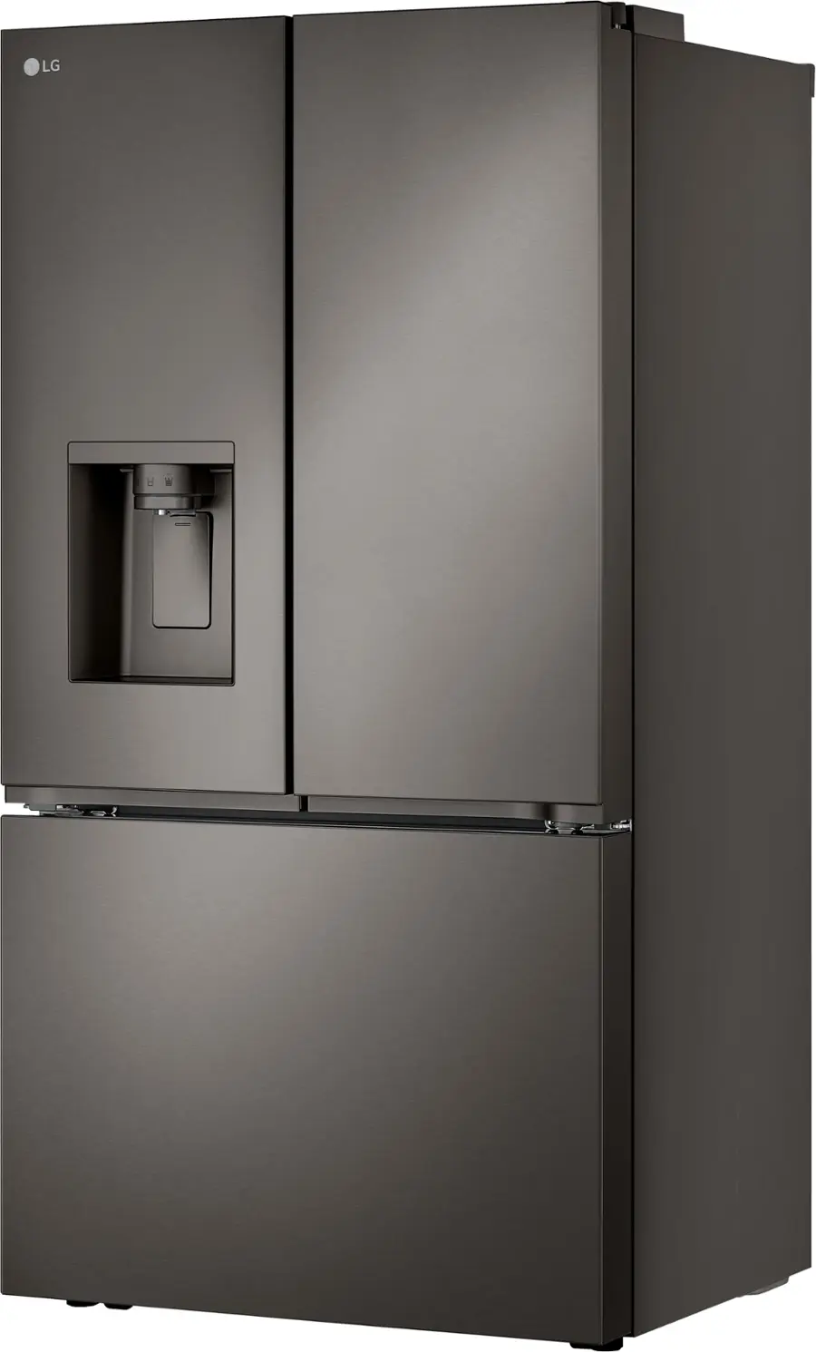 Alt View 3. LG - Counter-Depth MAX 25.5 Cu. Ft. French Door Smart Refrigerator with Four Kinds of Ice - Printproof Black Stainless Steel.