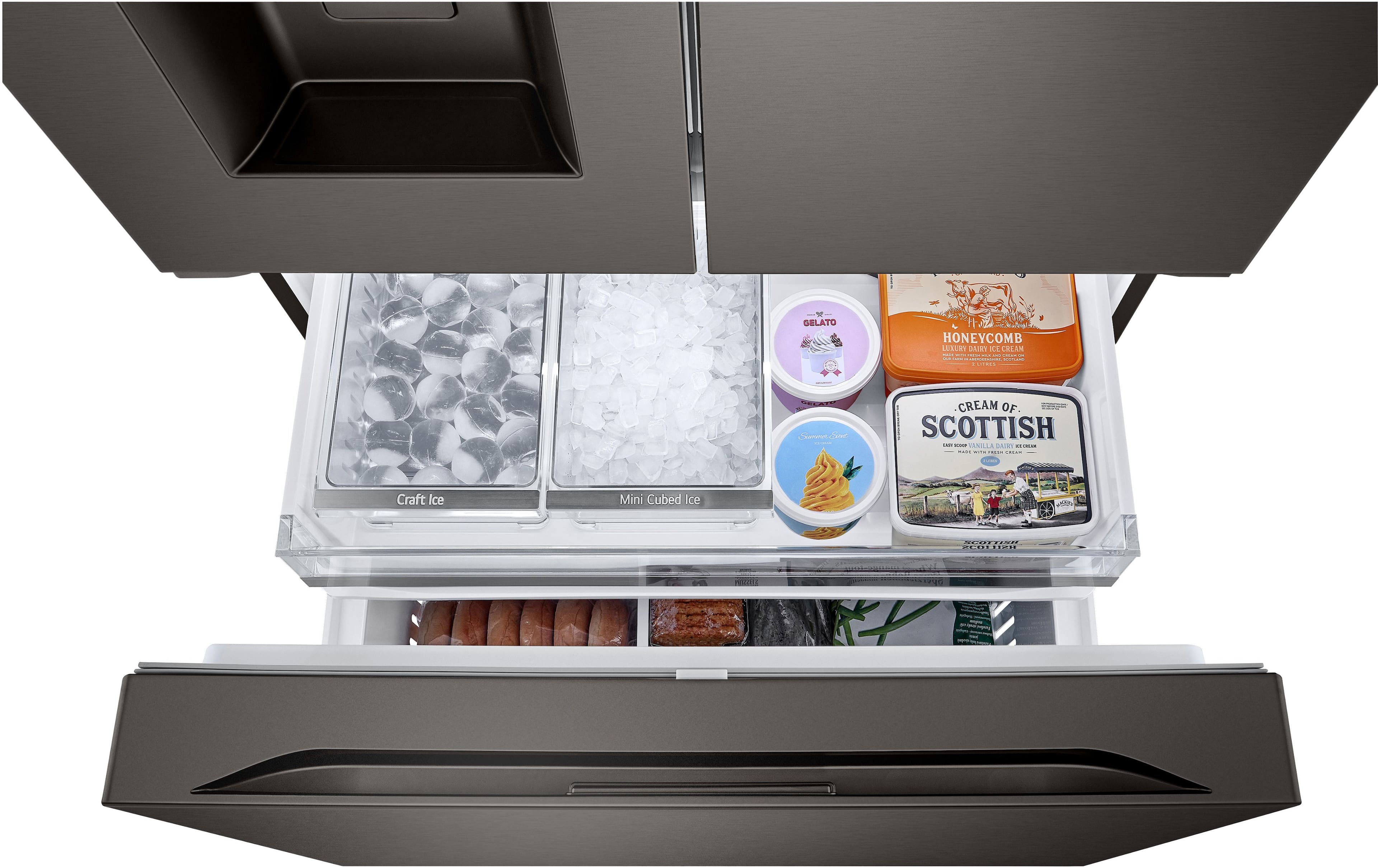 Alt View 35. LG - Counter-Depth MAX 25.5 Cu. Ft. French Door Smart Refrigerator with Four Kinds of Ice - Printproof Black Stainless Steel.