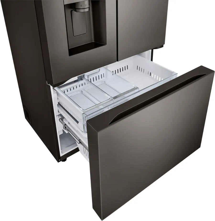 Alt View 36. LG - Counter-Depth MAX 25.5 Cu. Ft. French Door Smart Refrigerator with Four Kinds of Ice - Printproof Black Stainless Steel.