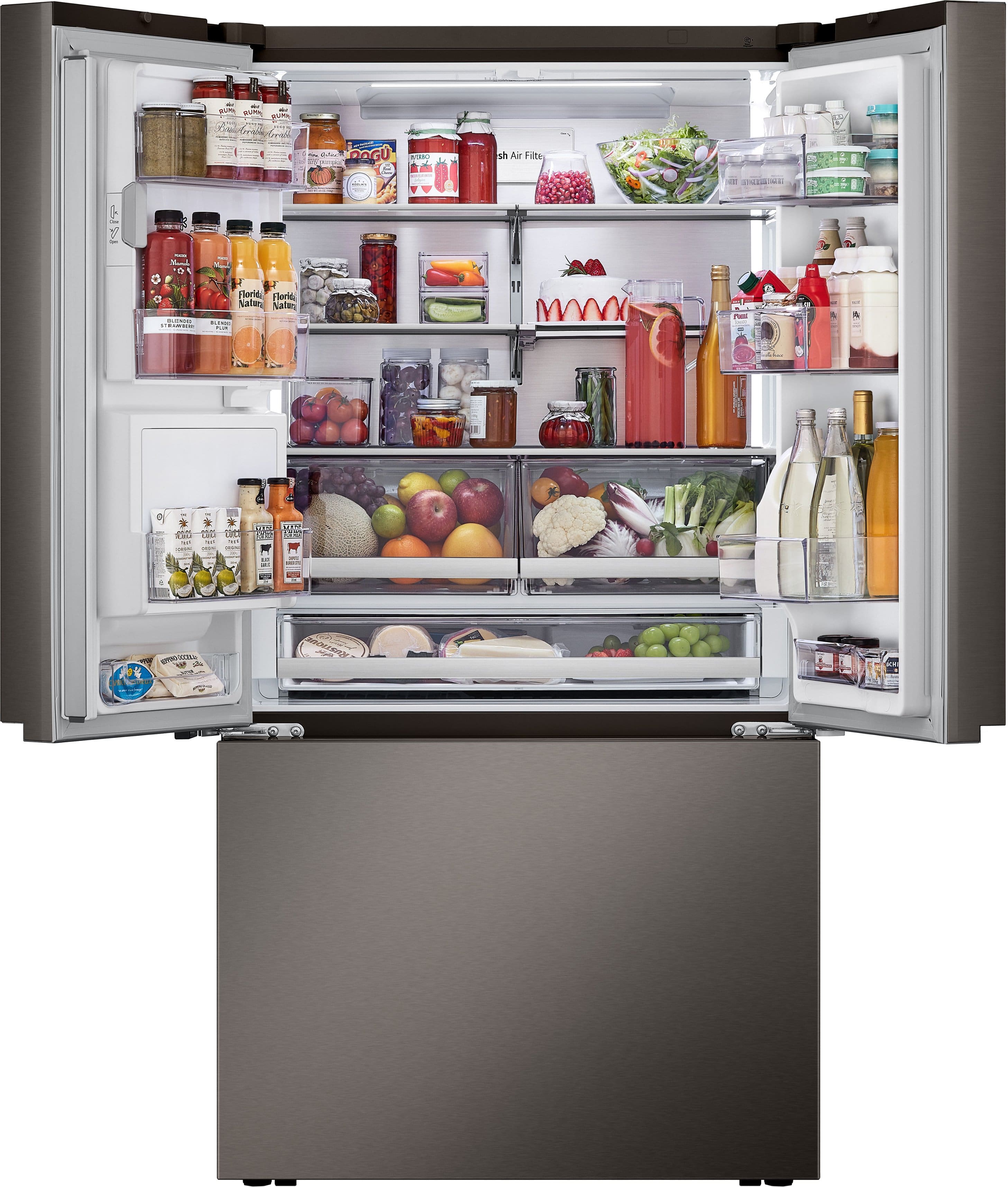 Alt View 11. LG - Counter-Depth MAX 25.5 Cu. Ft. French Door Smart Refrigerator with Four Kinds of Ice - Printproof Black Stainless Steel.