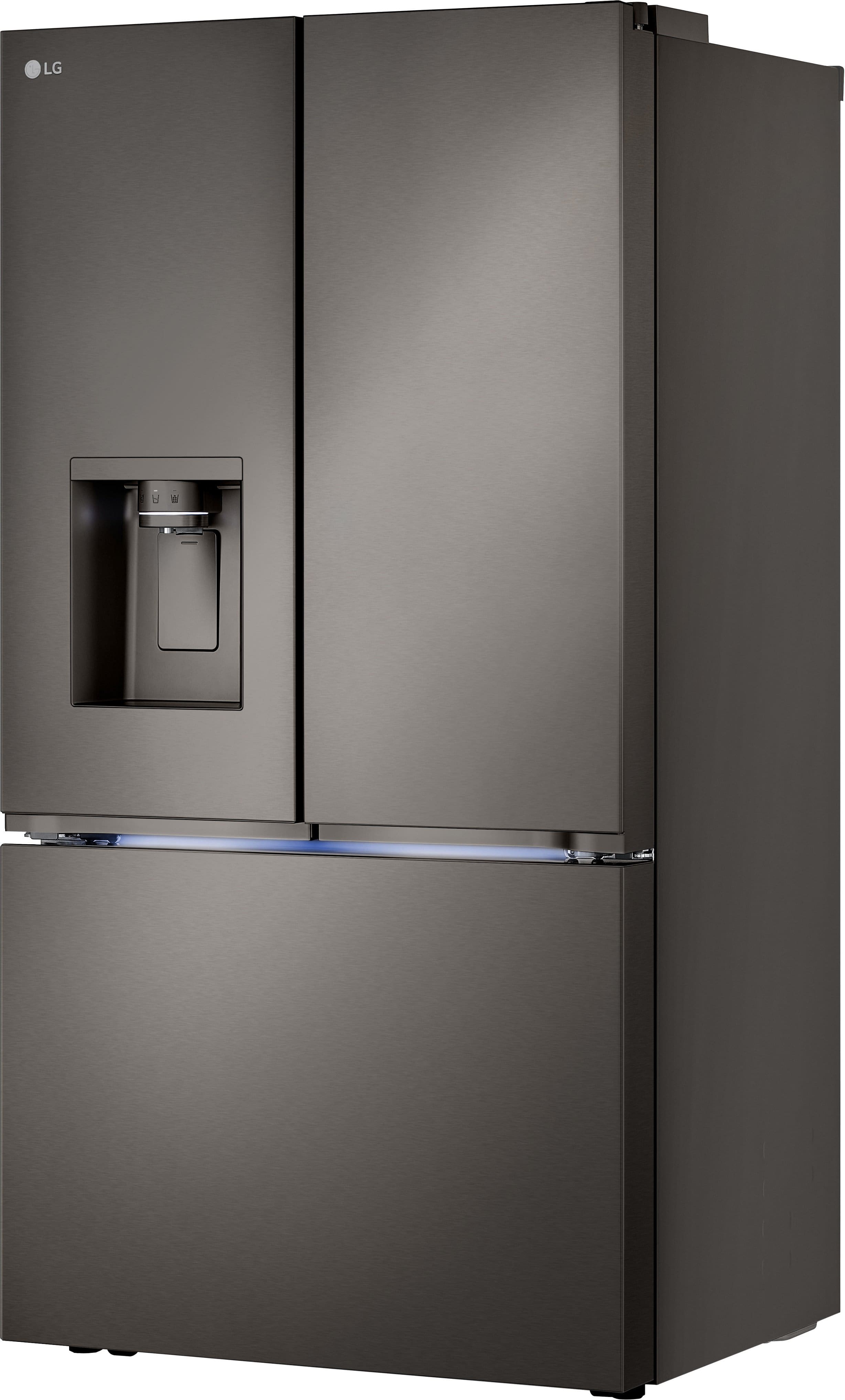 Alt View 1. LG - Counter-Depth MAX 25.5 Cu. Ft. French Door Smart Refrigerator with Four Kinds of Ice - Printproof Black Stainless Steel.