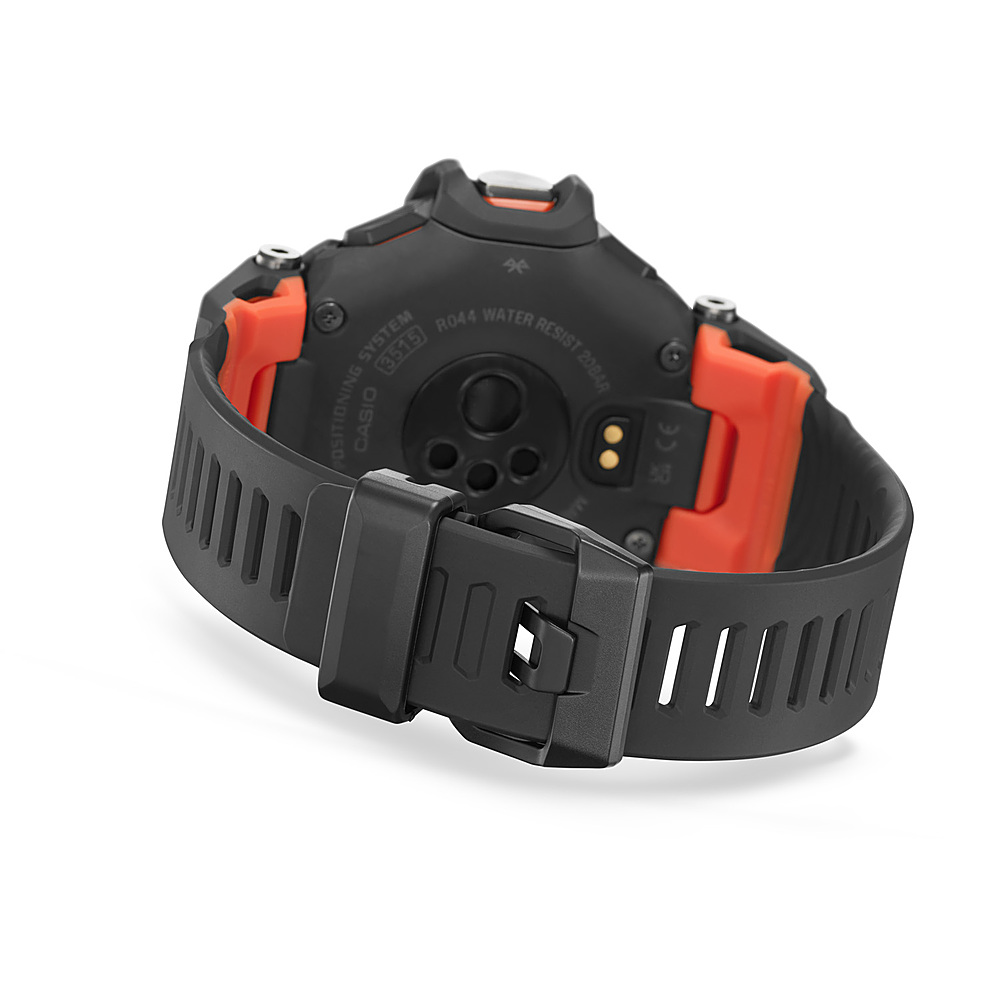 Back View: Casio - G-Shock Move 52mm Heart Rate + GPS Solar Assist Resin Strap Smartwatch - Black