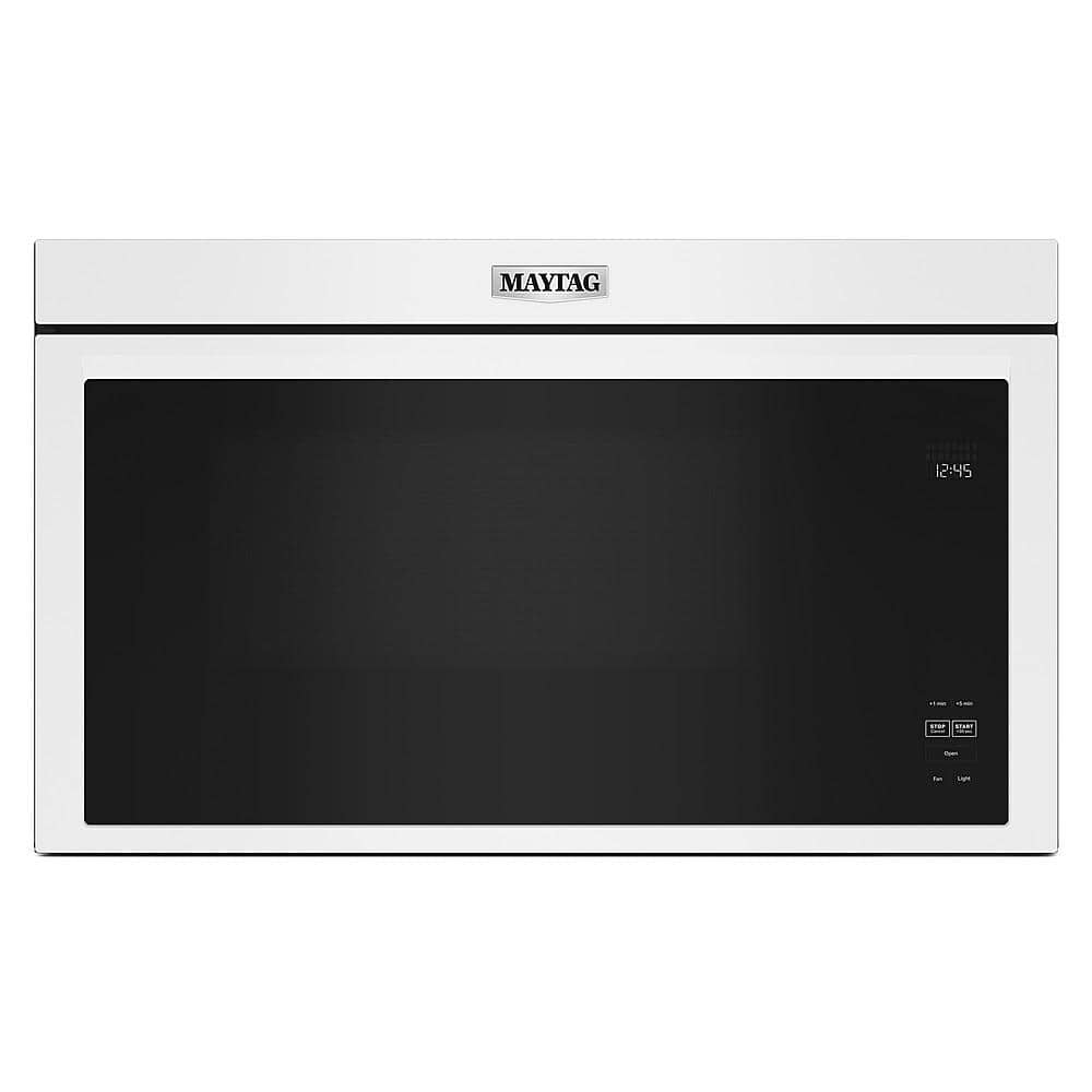 Front. Maytag - 1.1 Cu. Ft. Over-the-Range Microwave with Flush Built-in Design - White.