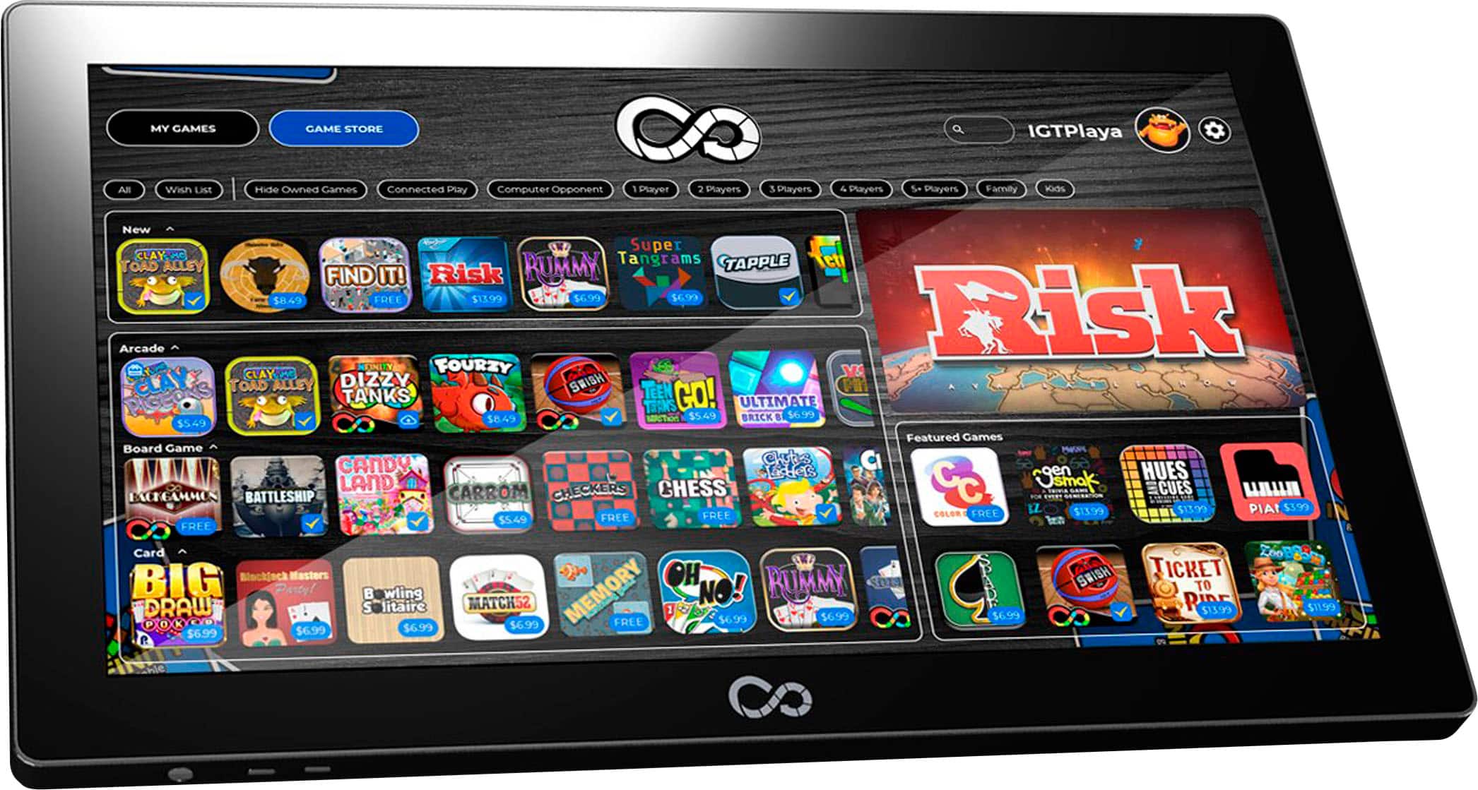 Left. Arcade1Up - Infinity Game Board - black.