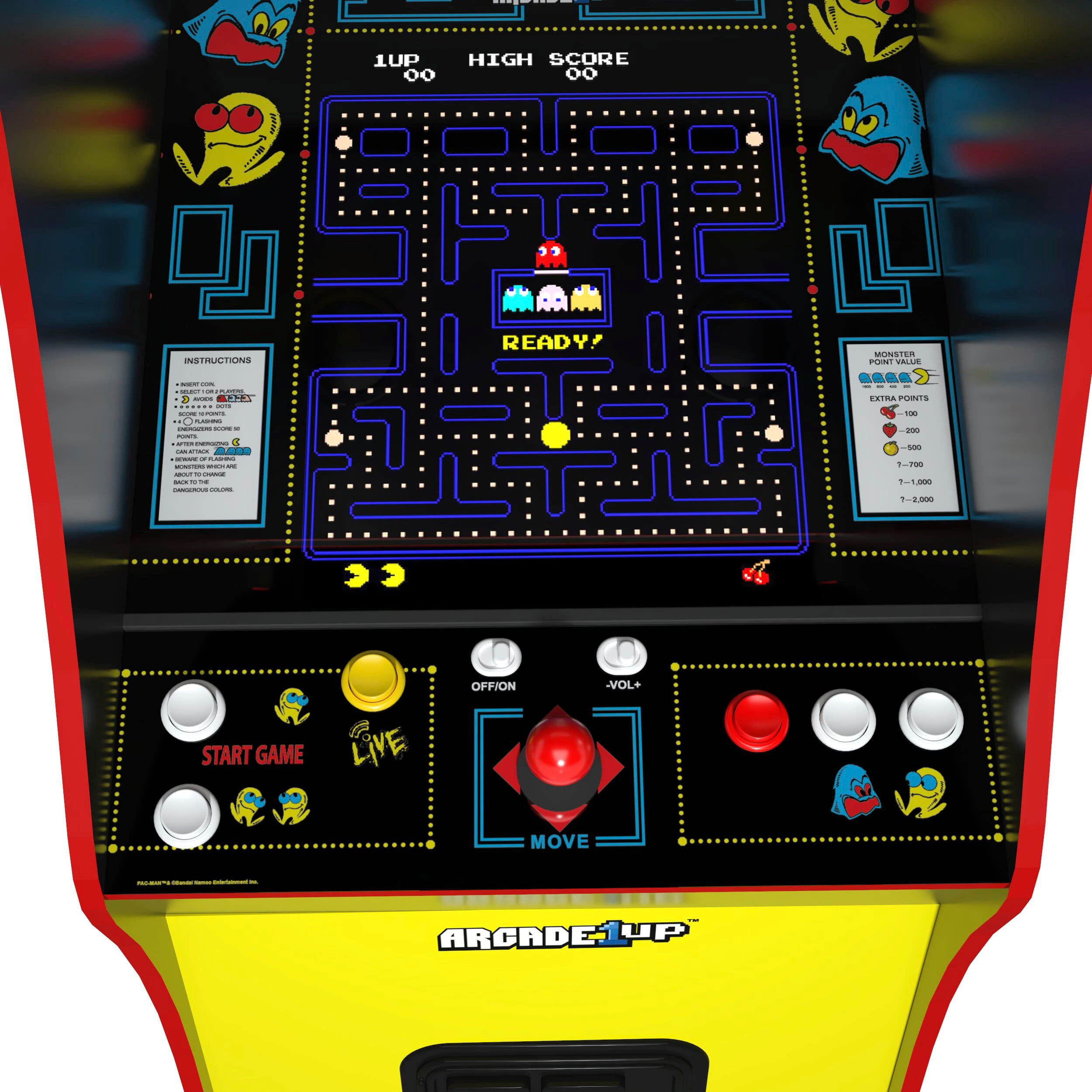 Left View: Arcade1Up - PAC-MAN Deluxe Arcade Machine - Yellow