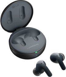 LG - Geek Squad Certified Refurbished TONE Free T90Q True Wireless In-Ear Earbuds - Black - Front_Zoom