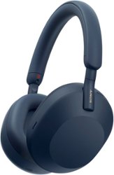 Sony - WH1000XM5 Wireless Noise-Canceling Over-the-Ear Headphones - Blue - Front_Zoom