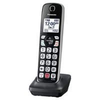 Panasonic - KX-TGDA86S Cordless Expansion Handset for KX-TGD86x Series Cordless Phone Systems - Black with Silver Trim - Angle_Zoom