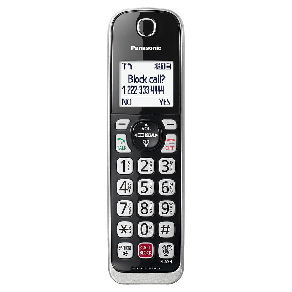 Alt View 12. Panasonic - KX-TGDA86S Cordless Expansion Handset for KX-TGD86x Series Cordless Phone Systems - Black with Silver Trim.