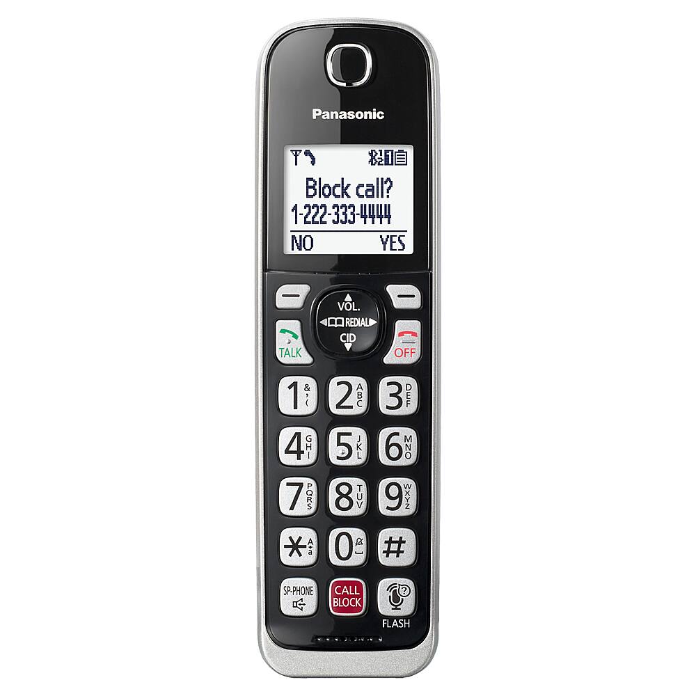 Alt View 12. Panasonic - KX-TGDA86S Cordless Expansion Handset for KX-TGD86x Series Cordless Phone Systems - Black with Silver Trim.
