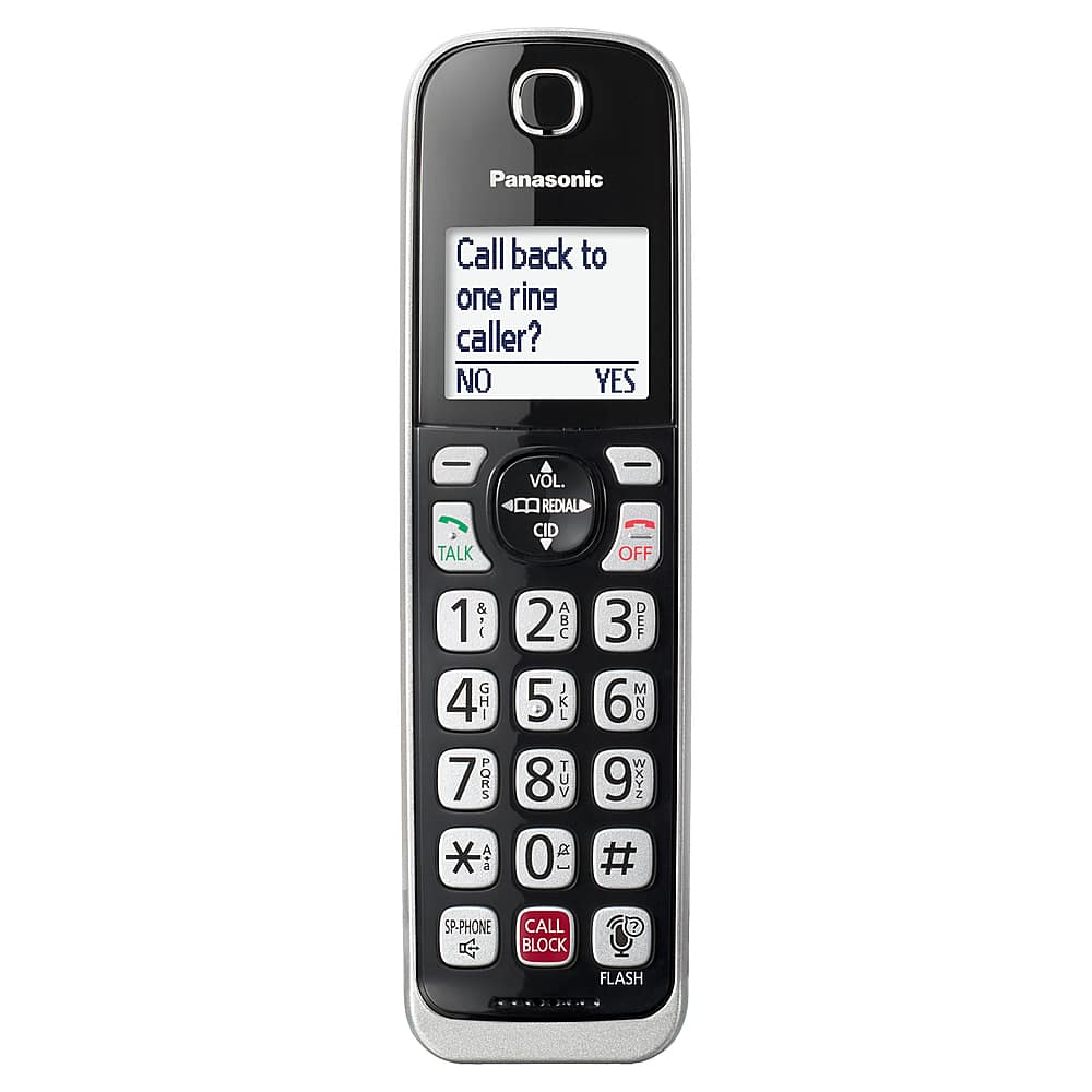 Alt View 13. Panasonic - KX-TGDA86S Cordless Expansion Handset for KX-TGD86x Series Cordless Phone Systems - Black with Silver Trim.