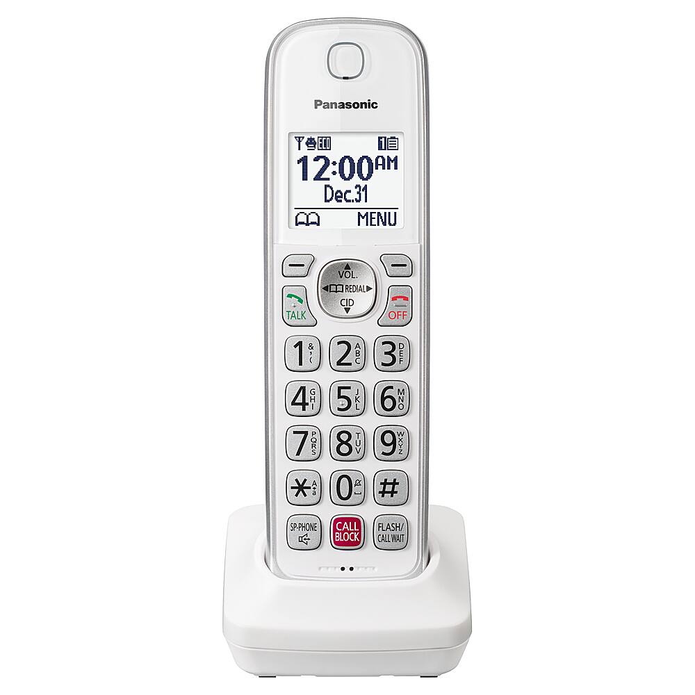 Left. Panasonic - KX-TGDA83W Cordless Expansion Handset for KX-TGD81x and KX-TGD83x Series Cordless Phone Systems - White.