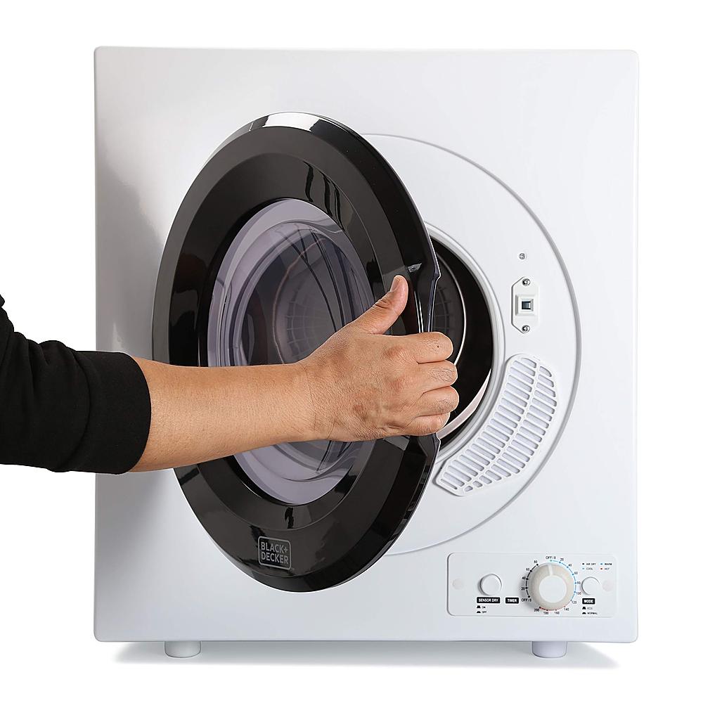 Black+Decker 2.65 Cu.Ft. Stackable Smart Electric Dryer with Standard Wall  Outlet White BCED26 - Best Buy