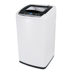 Black+Decker - Small Portable Washer,Portable Washer 0.9 Cu. Ft. with 5 Cycles, Transparent Lid & LED Display - White - Front_Zoom