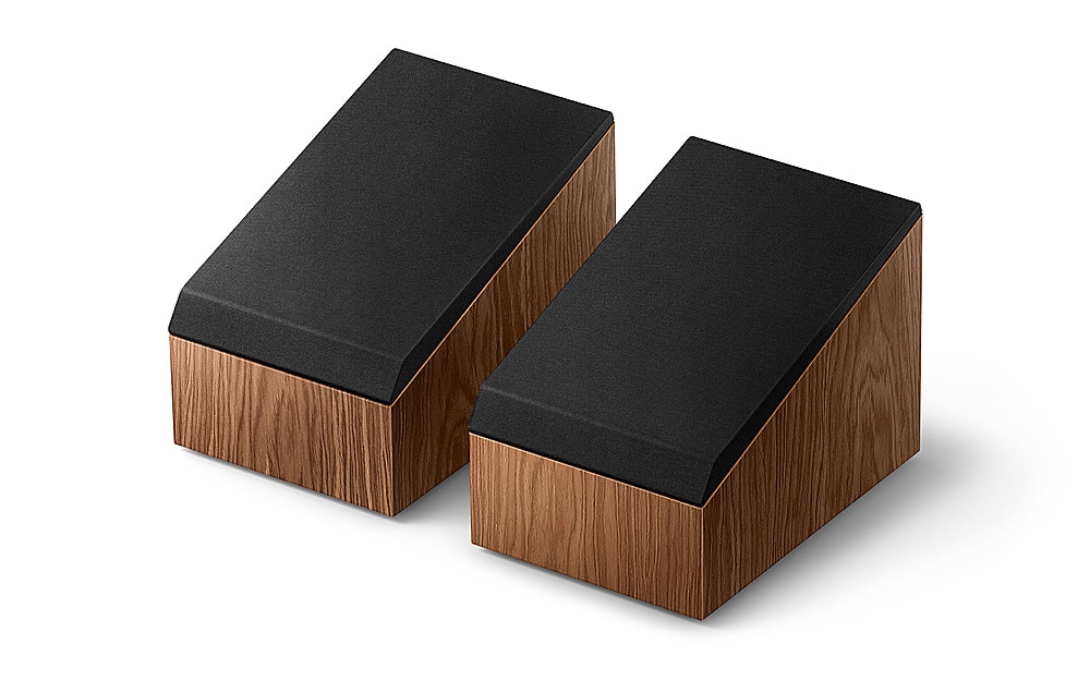 Angle. KEF - R8 Meta Dolby Atmos Module Speakers (Pair) - Walnut.