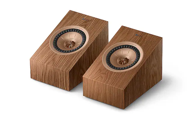 Front. KEF - R8 Meta Dolby Atmos Module Speakers (Pair) - Walnut.