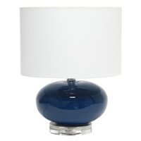 Lalia Home Table Lamp with Ovaloid Glass - Blue - Front_Zoom