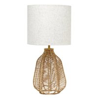 Lalia Home Table Lamp with Vintage Rattan Wicker Style Paper Rope Base - Natural - Front_Zoom