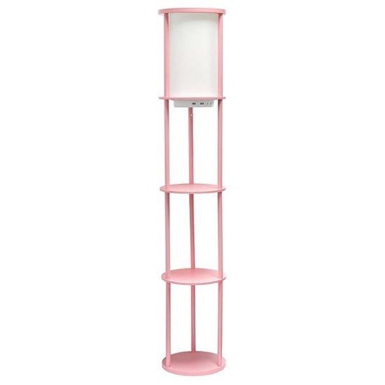 Ambassade Leraren dag moed Simple Designs Round Etagere Storage Floor Lamp with 2 USB, 1 Outlet Light  pink LF2010-LPK - Best Buy