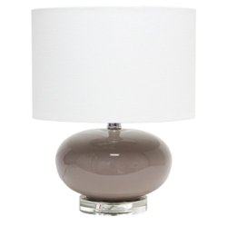Lalia Home Table Lamp with Ovaloid Glass - Gray - Front_Zoom