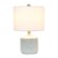 Angle Zoom. Lalia Home - Table Lamp with Floral Textured Ceramic Eyelet Pattern - Off white.