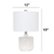 Left Zoom. Lalia Home - Table Lamp with Floral Textured Ceramic Eyelet Pattern - Off white.