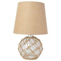 Lalia Home Colored Glass Rope Table Lamp - Clear/Burlap - Front_Zoom