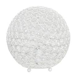 Lalia Home Table Lamp Crystal Sphere Glamourous Orb Table Lamp - White - Front_Zoom