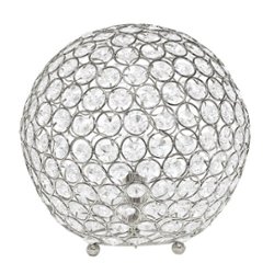 Lalia Home Table Lamp Crystal Sphere Glamourous Orb Table Lamp - Chrome - Front_Zoom