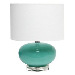 Lalia Home Table Lamp with Ovaloid Glass - Aqua - Front_Zoom