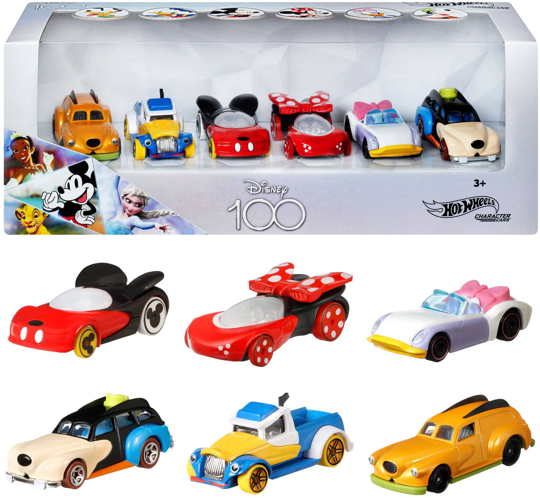 Hot Wheels Disney 100th Anniversary Character Car Diorama 6 Pack