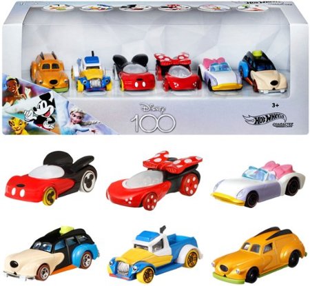 Hot Wheels Disney 100th Anniversary Character Car Diorama 6-Pack - Multi