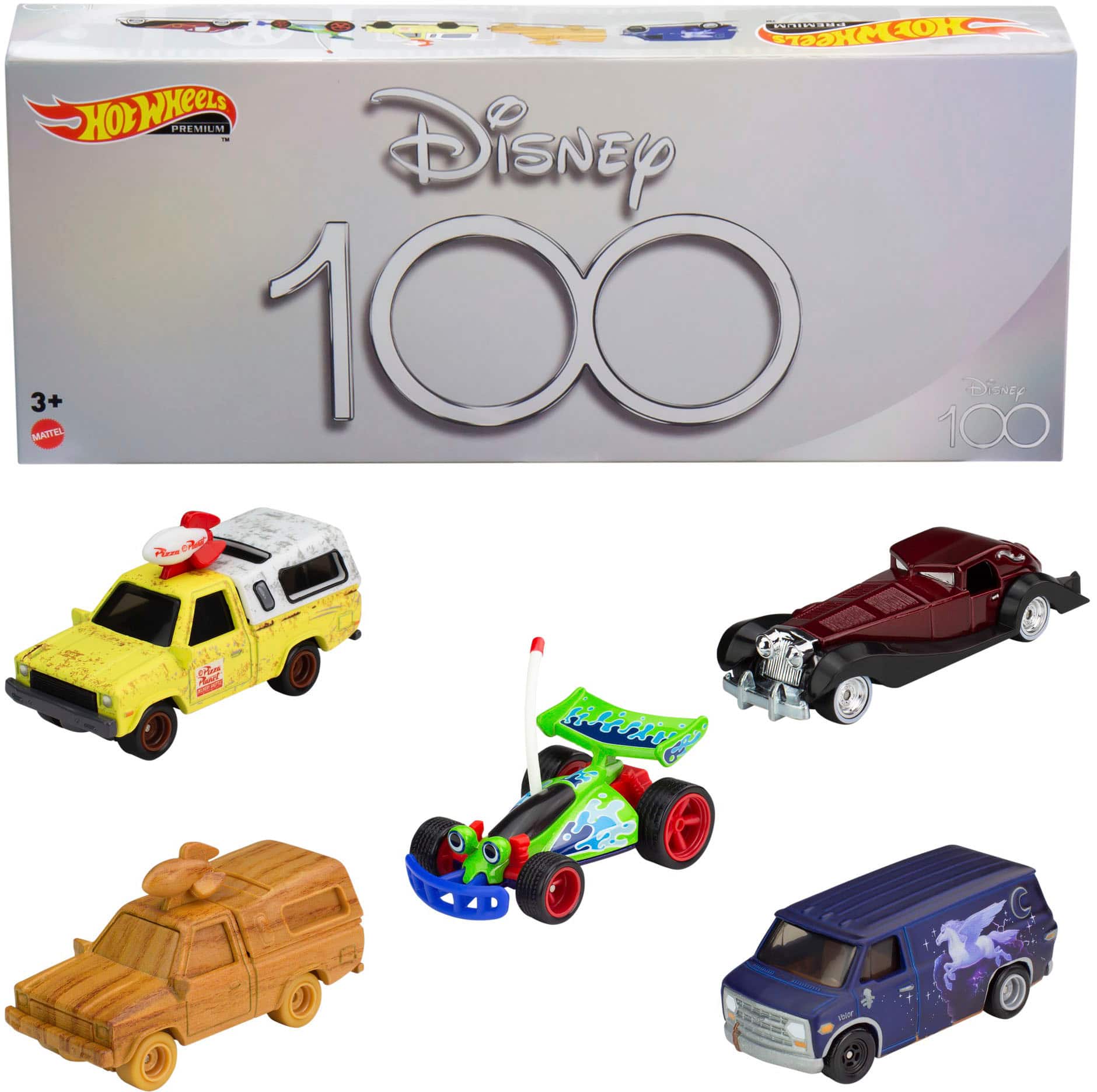 Front. Disney - Hot Wheels Disney 100th Anniversary Themed Car 5-Pack - Multi.