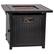 Front. Alamont Home - Olympia Outdoor 50,000 BTU 28"Square Metal Fire Pit Table with Lid and Lava Rock - Black.