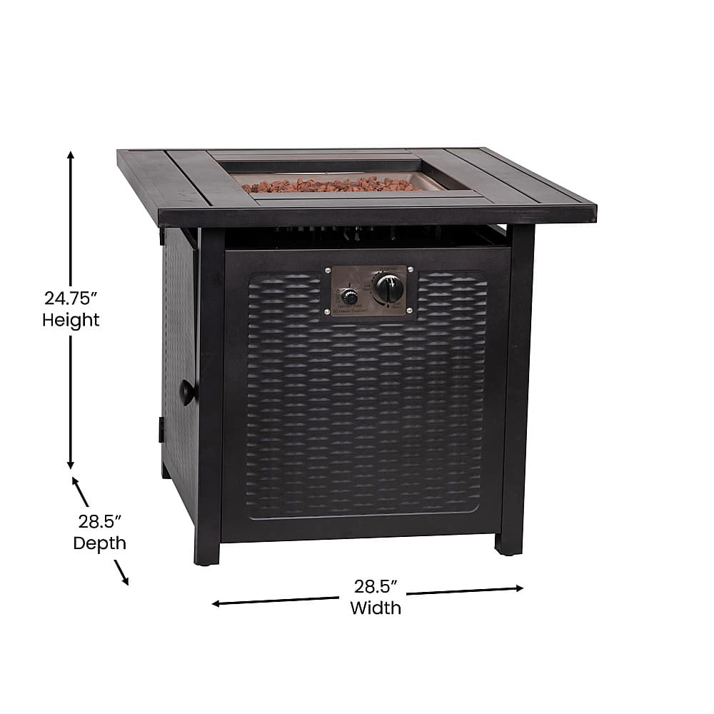 Alamont Home Olympia Outdoor 50,000 BTU 28"Square Metal Fire Pit Table